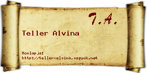 Teller Alvina névjegykártya